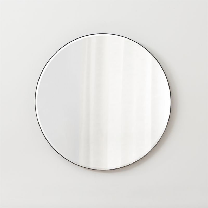 Viewing product image Edge Small Black Round Wall Mirror 30" - image 1 of 6