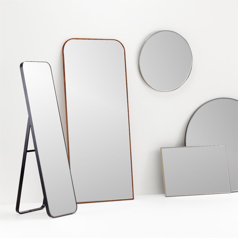 Edge Walnut Standing Mirror | Crate & Barrel