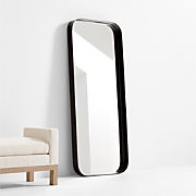 Edge Walnut Arch Rectangle Floor Mirror 32"x76"