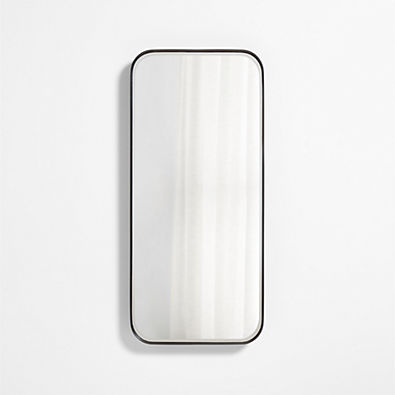 View Edge Black Metal Wide Depth Wall Mirror 19"x42" details