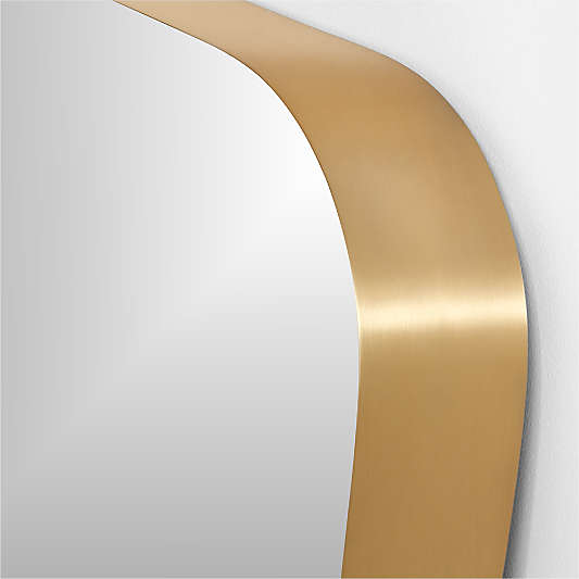 Edge Brass Metal Wide Depth Floor Mirror 30"x70"