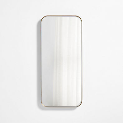 View Edge Brass Metal Wide Depth Wall Mirror 19"x42" details