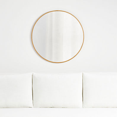 View Edge Oak Round Wall Mirror details