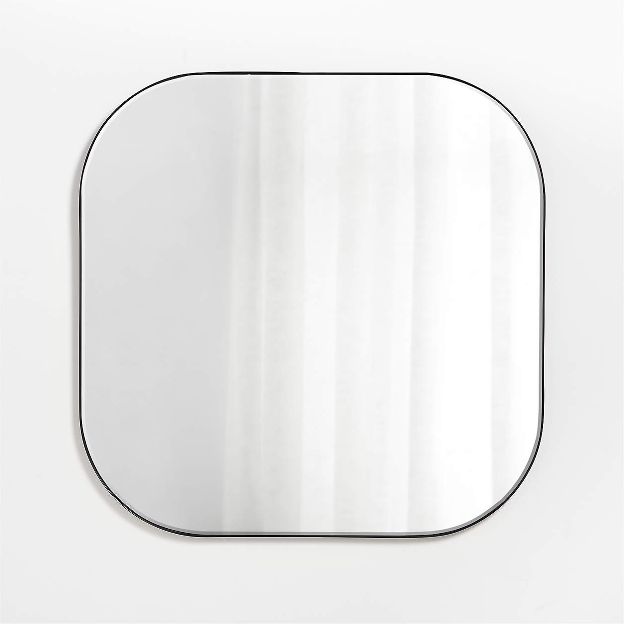 Edge Black Rounded Square Mirror | Crate & Barrel