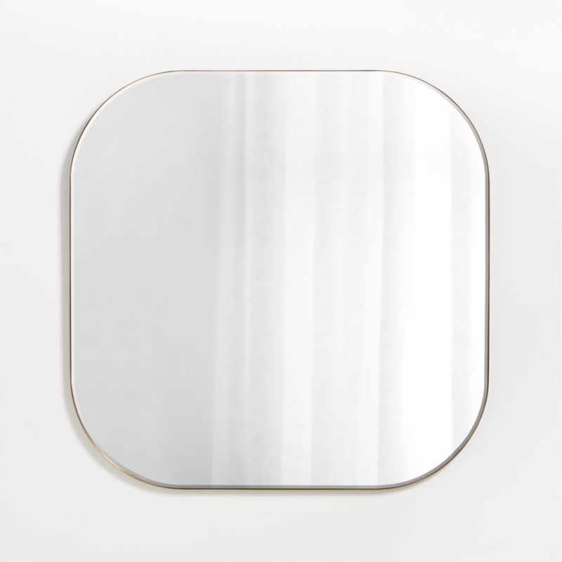 Edge Brass Rounded Square Wall Mirror