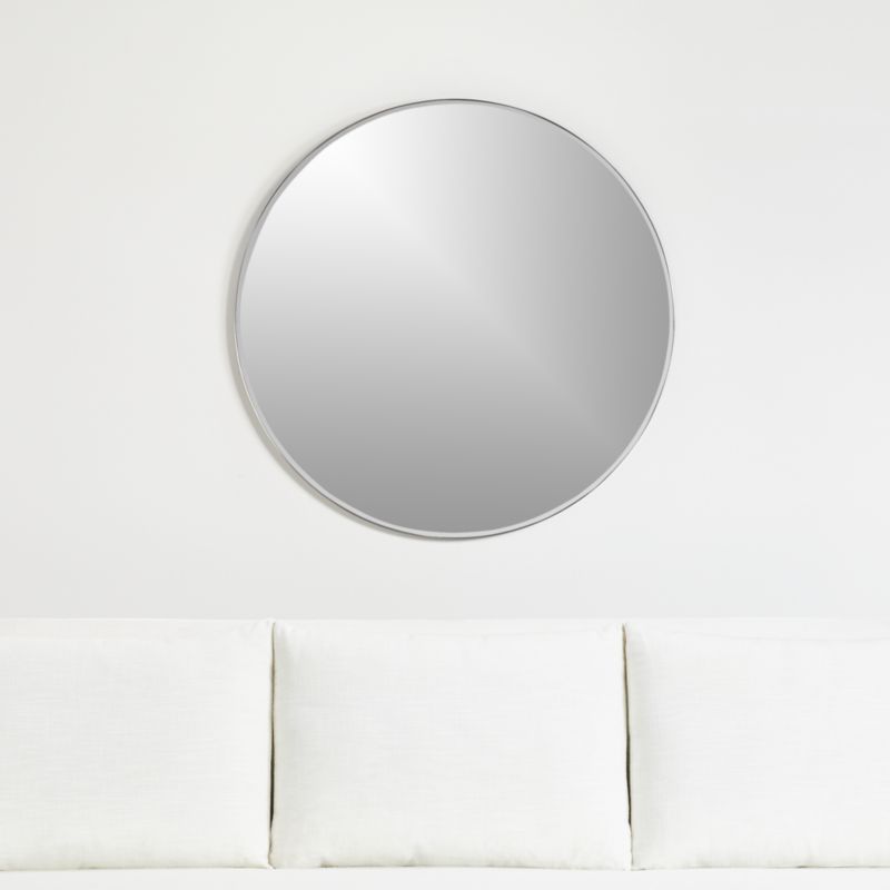 Edge Silver Round Wall Mirror 36"