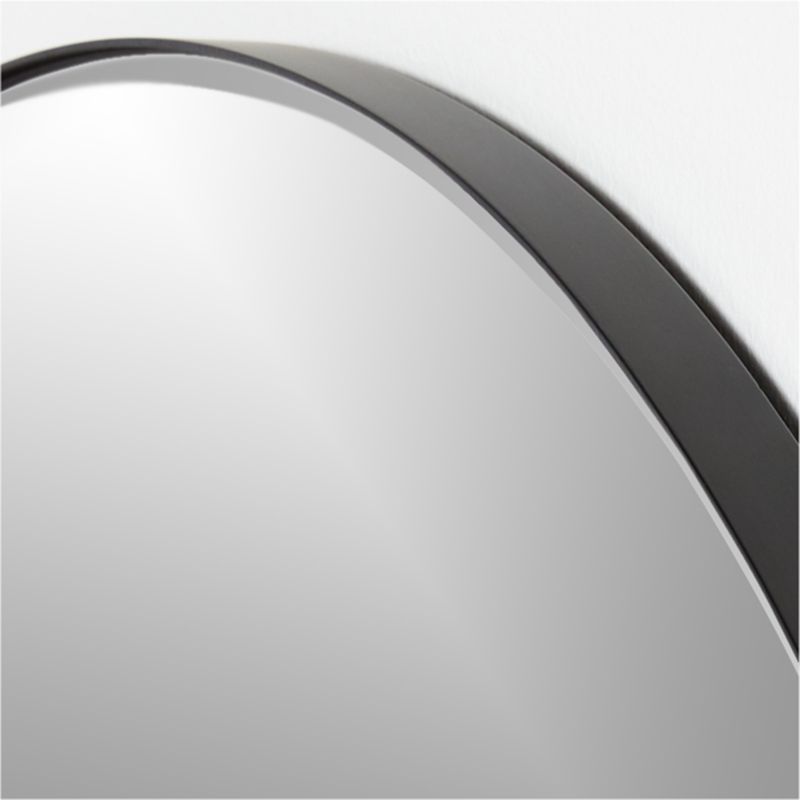 Edge Black Round Wall Mirror 36" - image 1 of 6