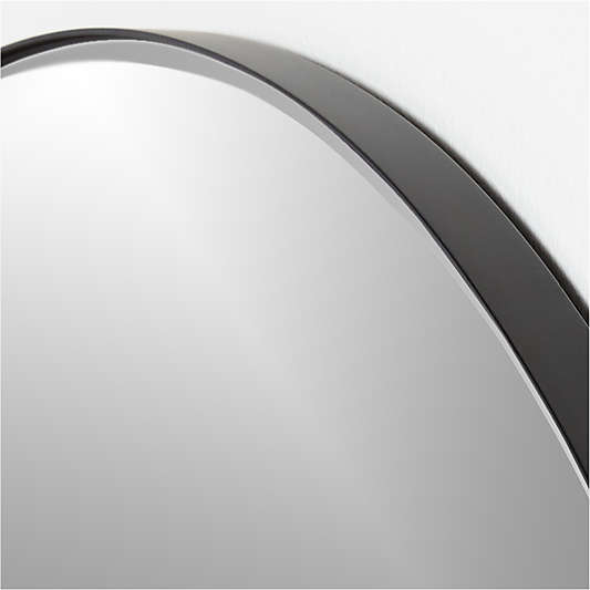 Edge Black Round Wall Mirror 36"