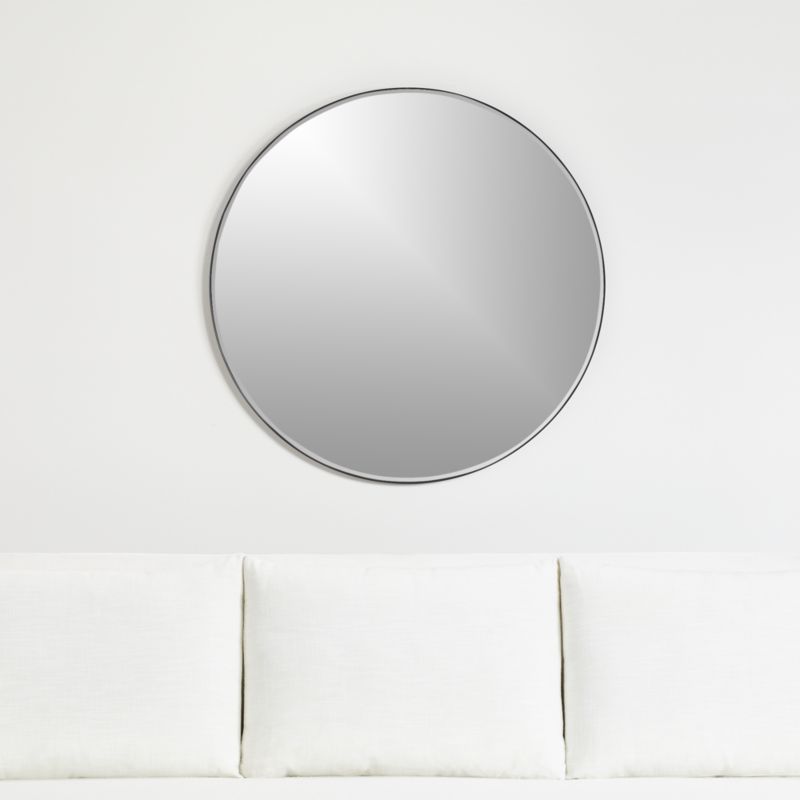 Round Wall Mirror Bathroom Vanity Black Circle Mirror Modern Premium Metal  Frame