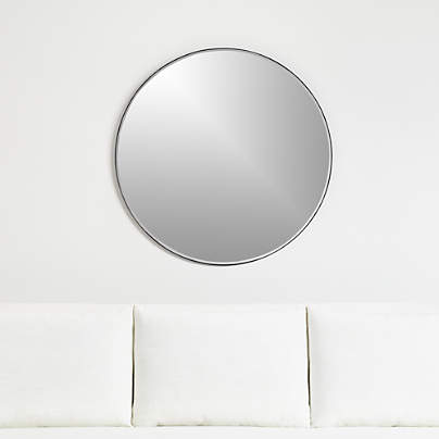 Edge Black Round Wall Mirror 36"