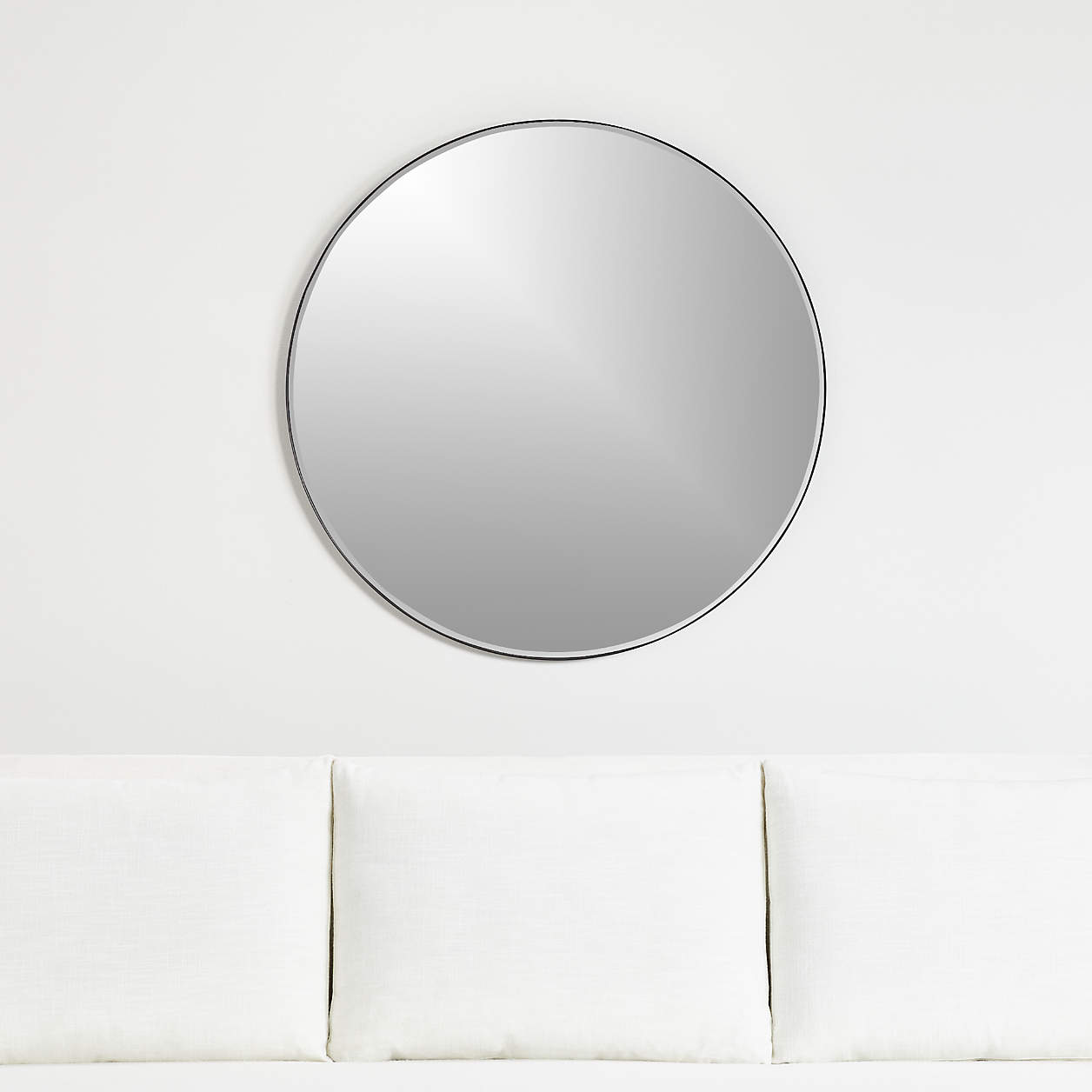 Edge Black Round 36" Wall Mirror + Reviews Crate & Barrel