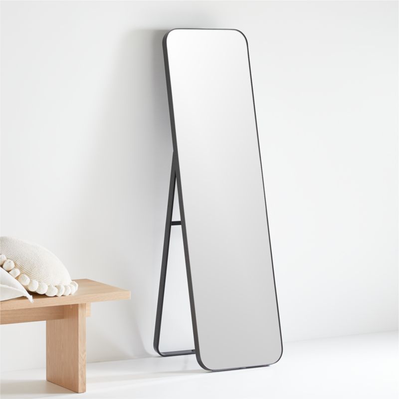 Edge Walnut Standing Mirror + Reviews