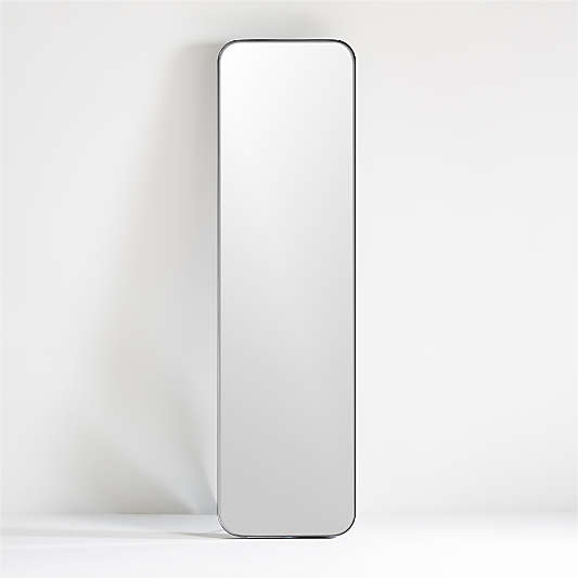 Edge Medium Black Rectangle Standing Mirror 19.8"x66.5"