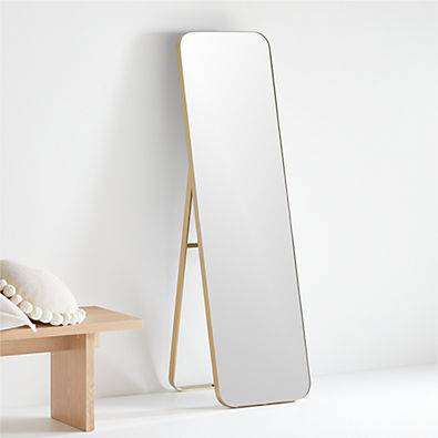 View Edge Brass Standing Mirror details