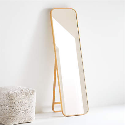 Edge Brass Standing Mirror + Reviews