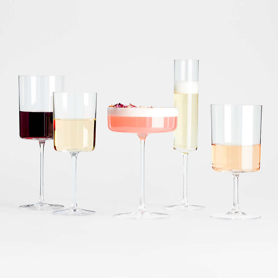 Crate and Barrel, Edge 12-Piece Mixed Wine & Champagne Glass Set - Zola