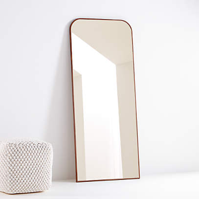 Edge Walnut Arch Floor Mirror Reviews, Standing Mirror Crate And Barrel