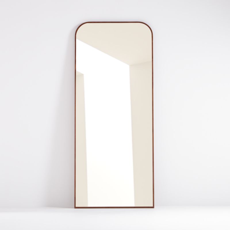 Edge Walnut Arch Rectangle Floor Mirror 32"x76" - image 2 of 5