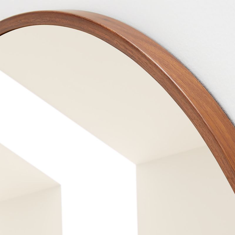 Edge Small Walnut Round Wall Mirror 30" - image 3 of 5