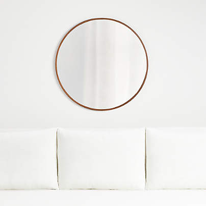 Gerald Large Round Black Wall Mirror | Crate & Barrel