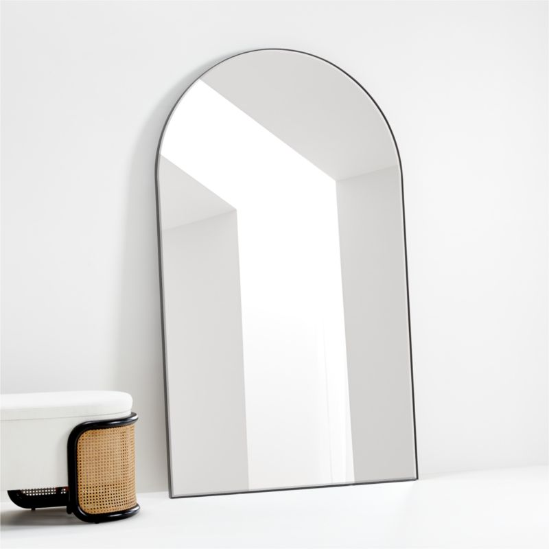 Edge Extra-Large Black Arch Oversized Floor Mirror + Reviews | Crate & Barrel