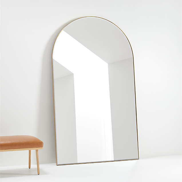 Emmy Brass Floor Mirror + Reviews Crate & Barrel