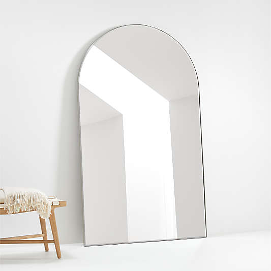 Edge Extra-Large Silver Arch Floor Mirror 48"x80"