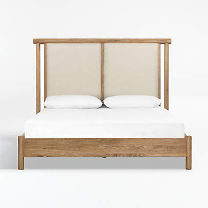 Edgebrook Upholstered Wood Bed Crate, Fabric And Wood Bed Frame