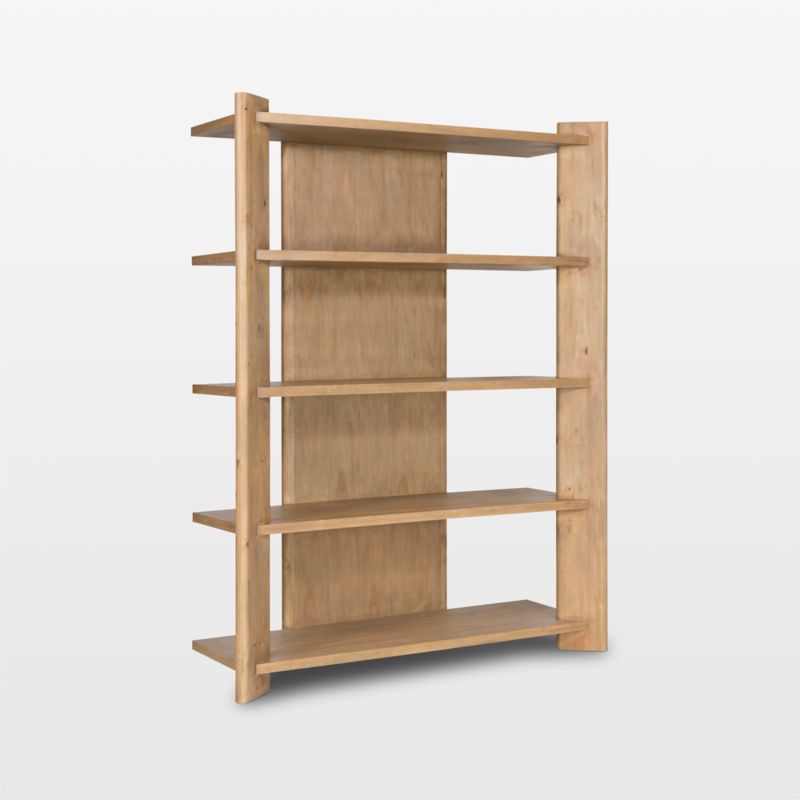 Edmund 62" Smoked Pine Wood Bookcase