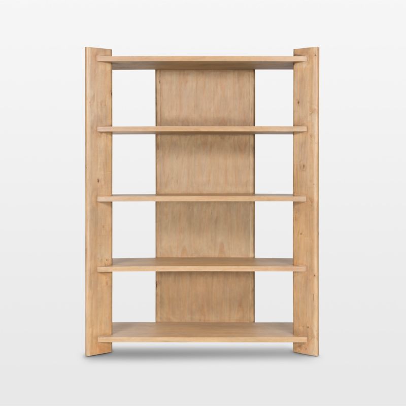 Edmund 62" Smoked Pine Wood Bookcase