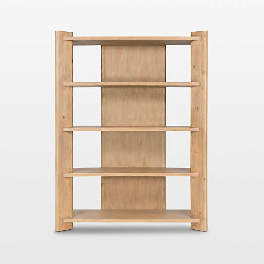 Edmund 62" Smoked Pine Wood Bookcase