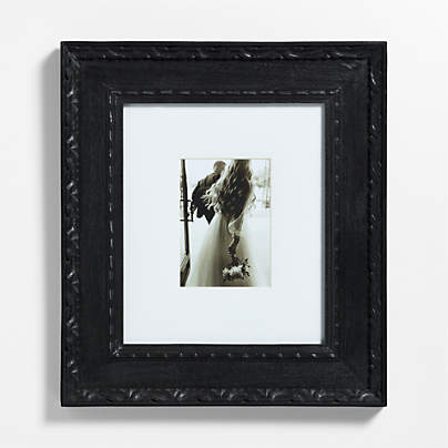 Edinburgh Black Wood 5x7 Wall Picture Frame with Interchangeable Mats