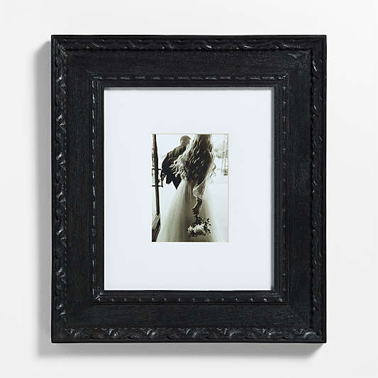 Edinburgh Black Wood 5x7 Wall Picture Frame with Interchangeable Mats