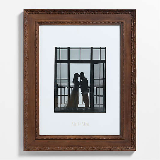 Edinburgh Walnut Wood 11x14 Wall Picture Frame with 2 Interchangeable Mats