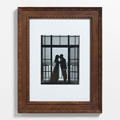 View Edinburgh Walnut Wood 11x14 Wall Picture Frame with Interchangeable Mats details