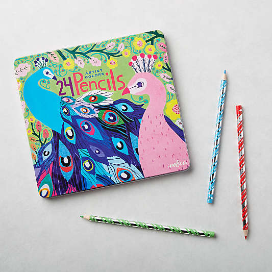 Eeboo Peacocks Colored Pencils 24-Piece Set