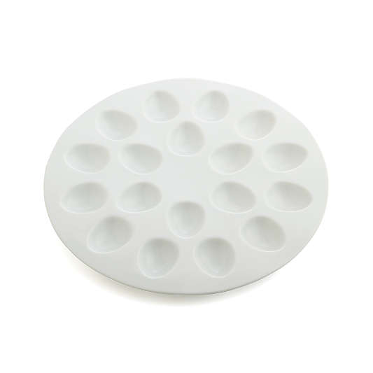 White Ceramic Deviled Egg Serving Platter