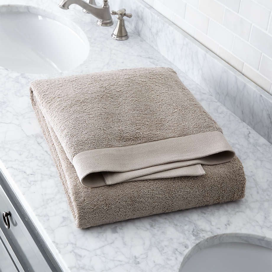 Egyptian Cotton Stone Bath Sheet + Reviews Crate and Barrel Canada
