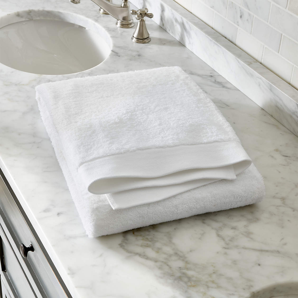 Egyptian Cotton White Bath Sheet + Reviews Crate and Barrel