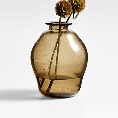 View Eider Brown Glass Bud Vase 6.5" details