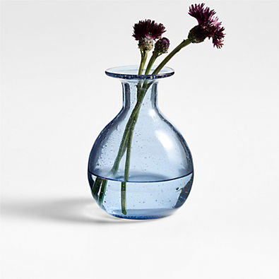 View Eider Light Blue Glass Bud Vase 5" details