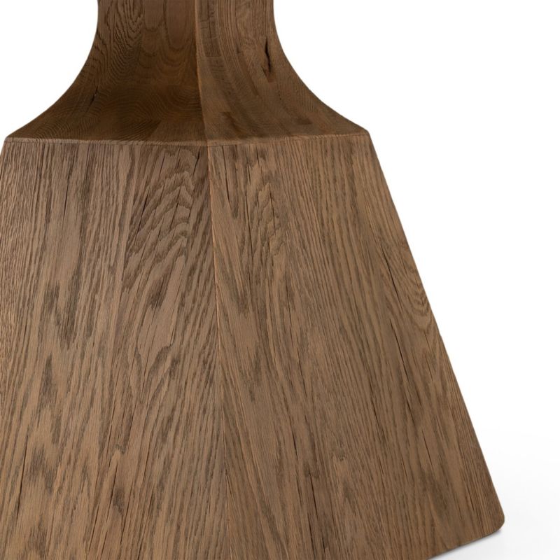 Eila 53" White Round Marble Dining Table With Smoked Oak Base - image 4 of 5