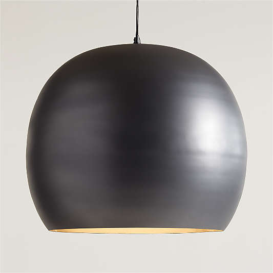 Elara Black Circular Metal Pendant Light