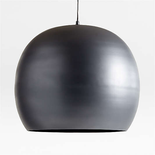 Elara Black Circular Metal Pendant Light 22"