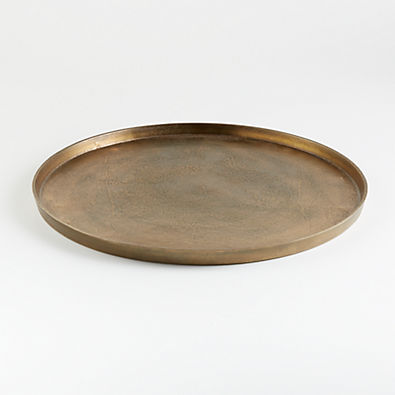 View Element Metal Antiqued Brass Tray details