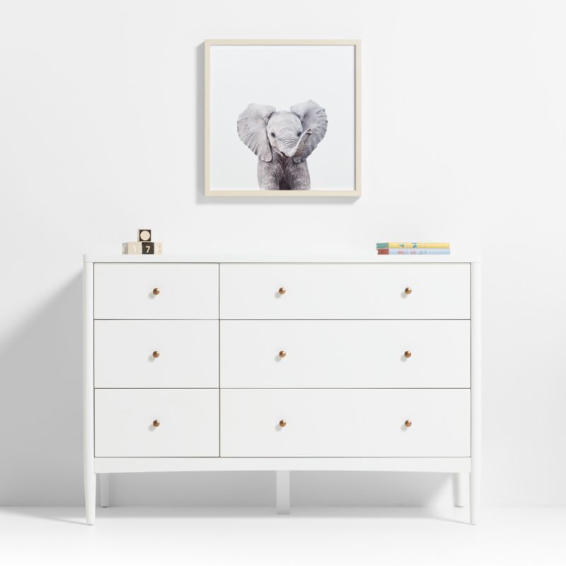 Baby Elephant Maple Wood Framed Wall Art Print - image 1 of 7