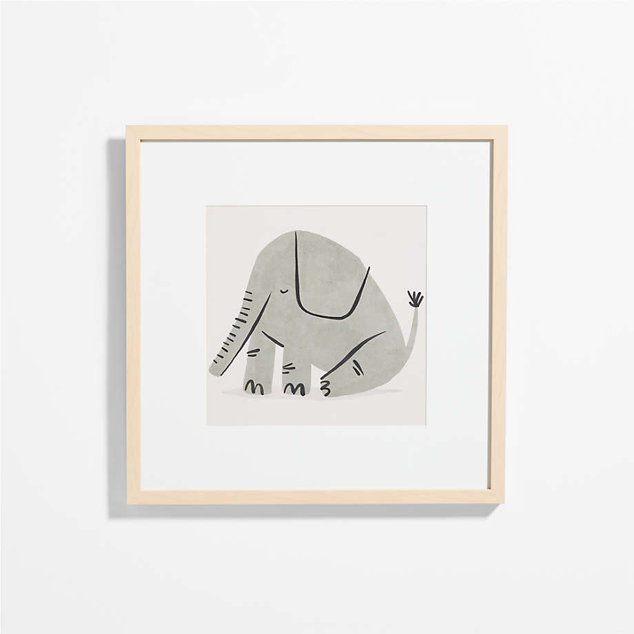 Elephant Framed Wall Art Print Crate & Kids