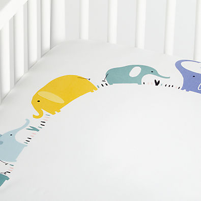 View Organic Elephant Wreath Baby Crib Fitted Sheet details