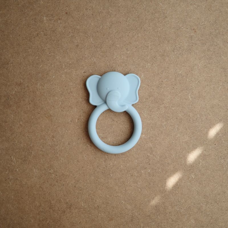 Mushie Blue Elephant Silicone Baby Teether - image 4 of 6