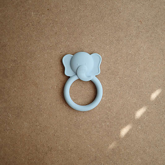 Mushie Blue Elephant Silicone Baby Teether